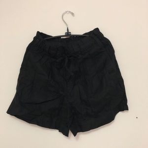 Black paper bag shorts